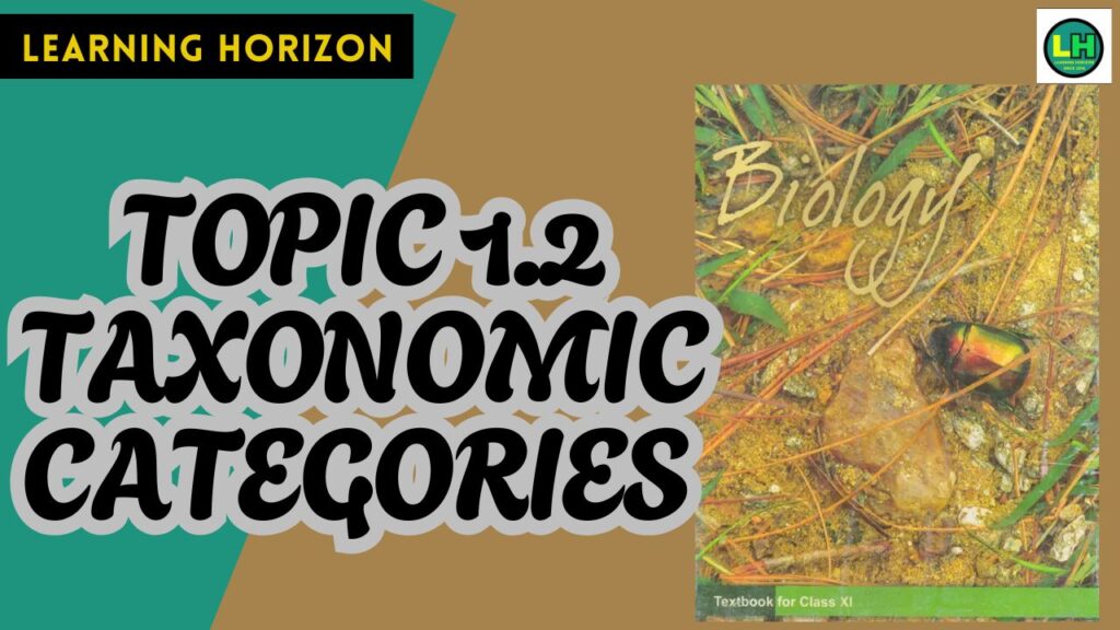 topic 1.2 TAXONOMIC CATEGORIES