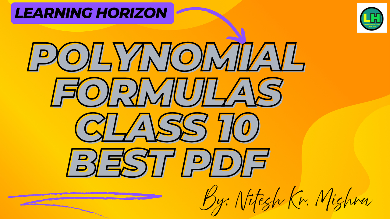 Polynomial Formulas Class 10 Best pdf