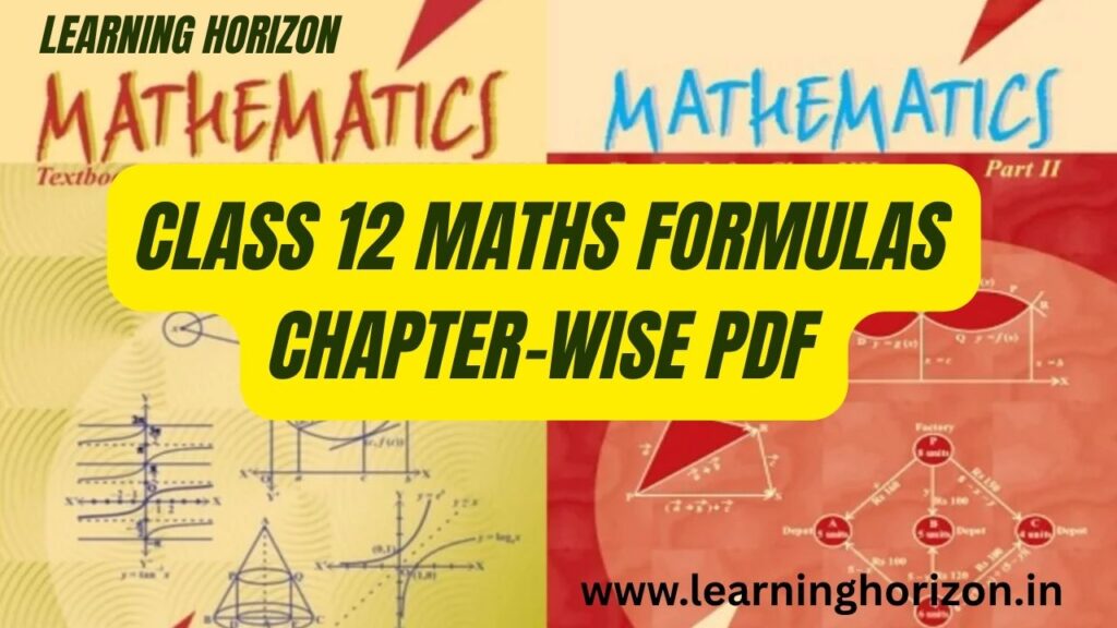 Class 12 Maths Formulas Chapter-wise pdf