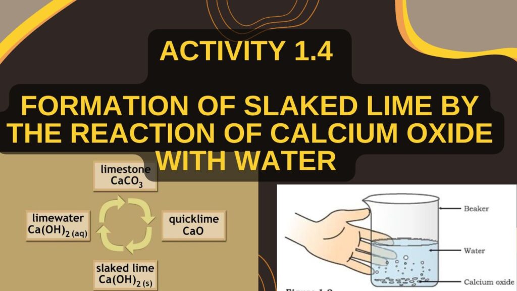 Activity 1.4 -Formation of slaked lime by the reaction of calcium oxide with water