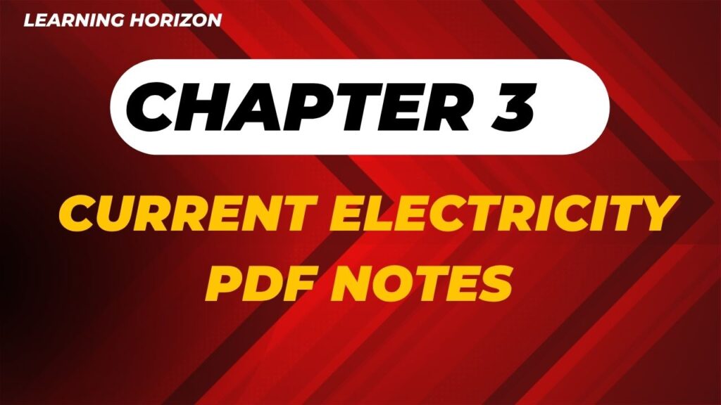 Current electricity pdf notes