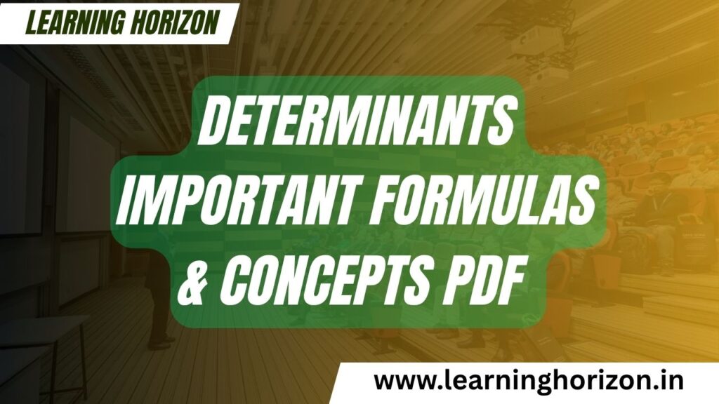 Determinants Important Formulas & Concepts pdf