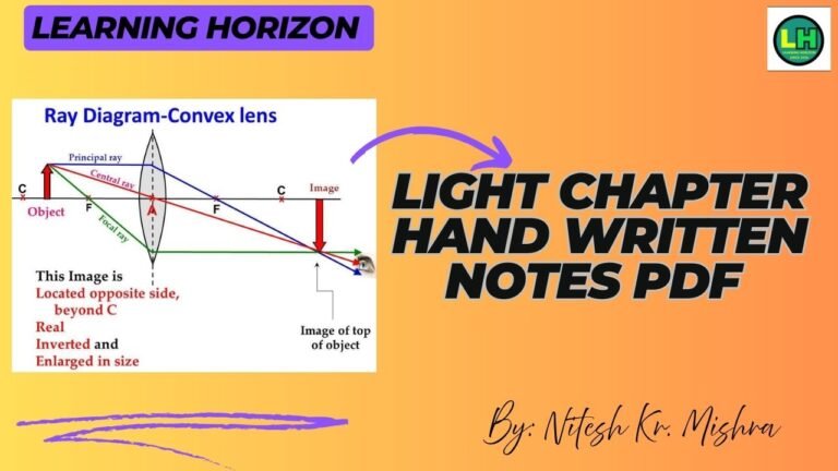 Class 10 Light Handwritten Notes PDF | Diagrams & Key Concepts