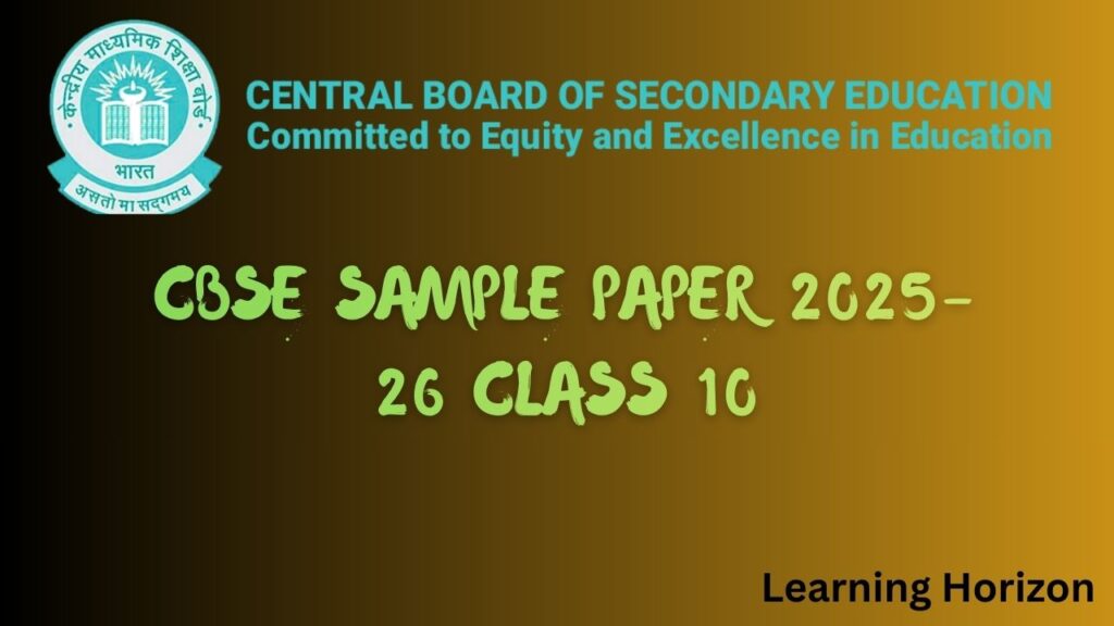 CBSE sample paper 2025-26 class 10