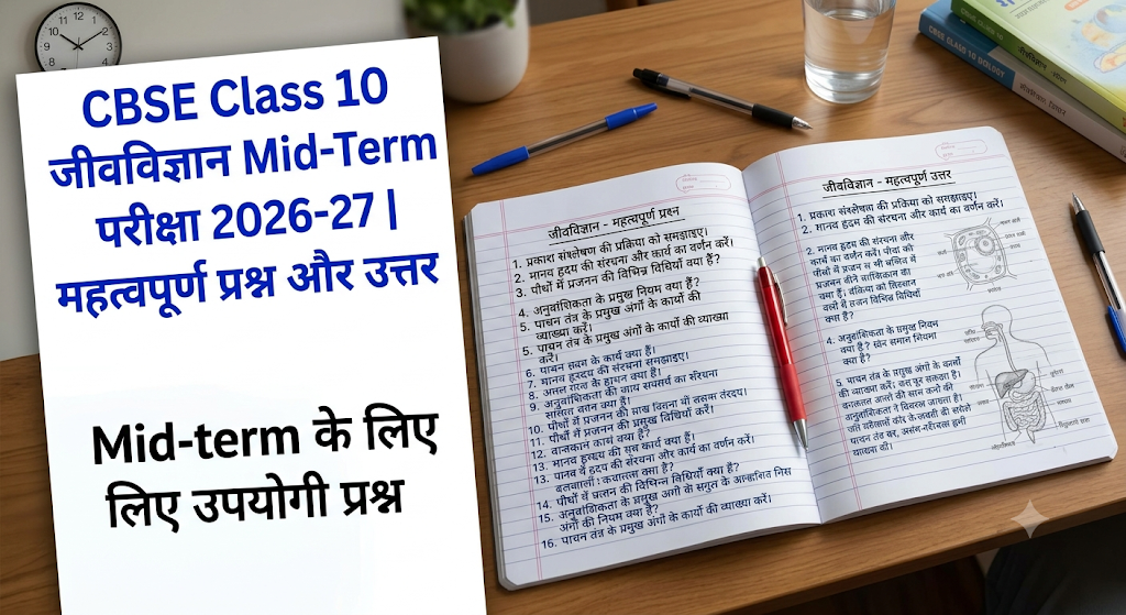 CBSE Class 10 Biology Mid-Term Exam 2026-27