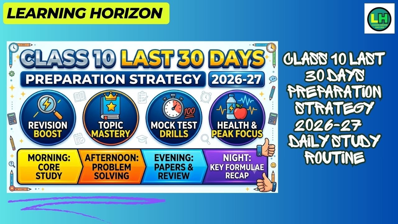 Class 10 Last 30 Days Preparation Strategy 2026-27 | Daily Study Routine